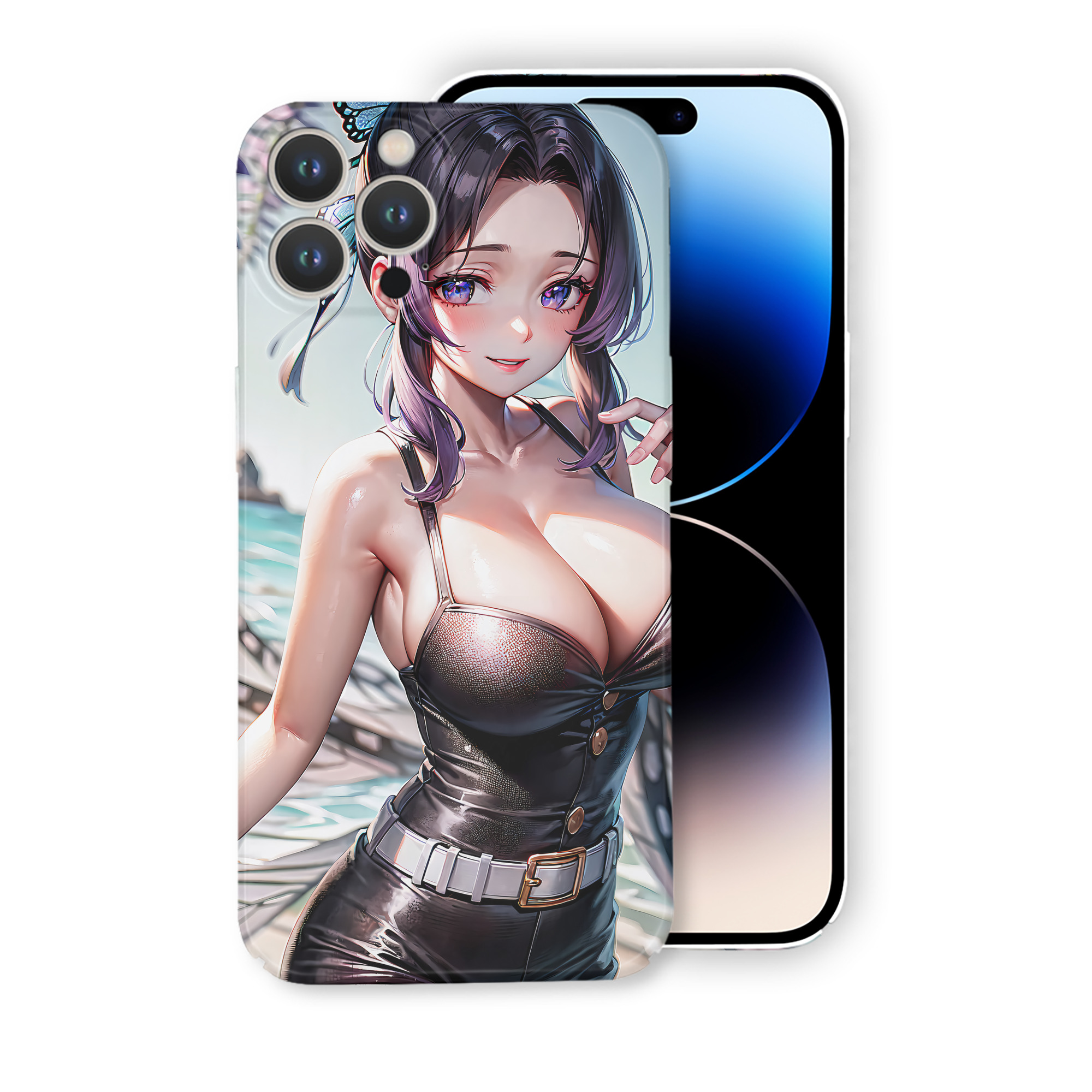（画像用） 鬼滅の刃（きめつのやいば）蟲柱-胡蝶 しのぶ／こちょう しのぶ Kochou Shinobu 【iPhone 14シリーズ対応】ハードケース